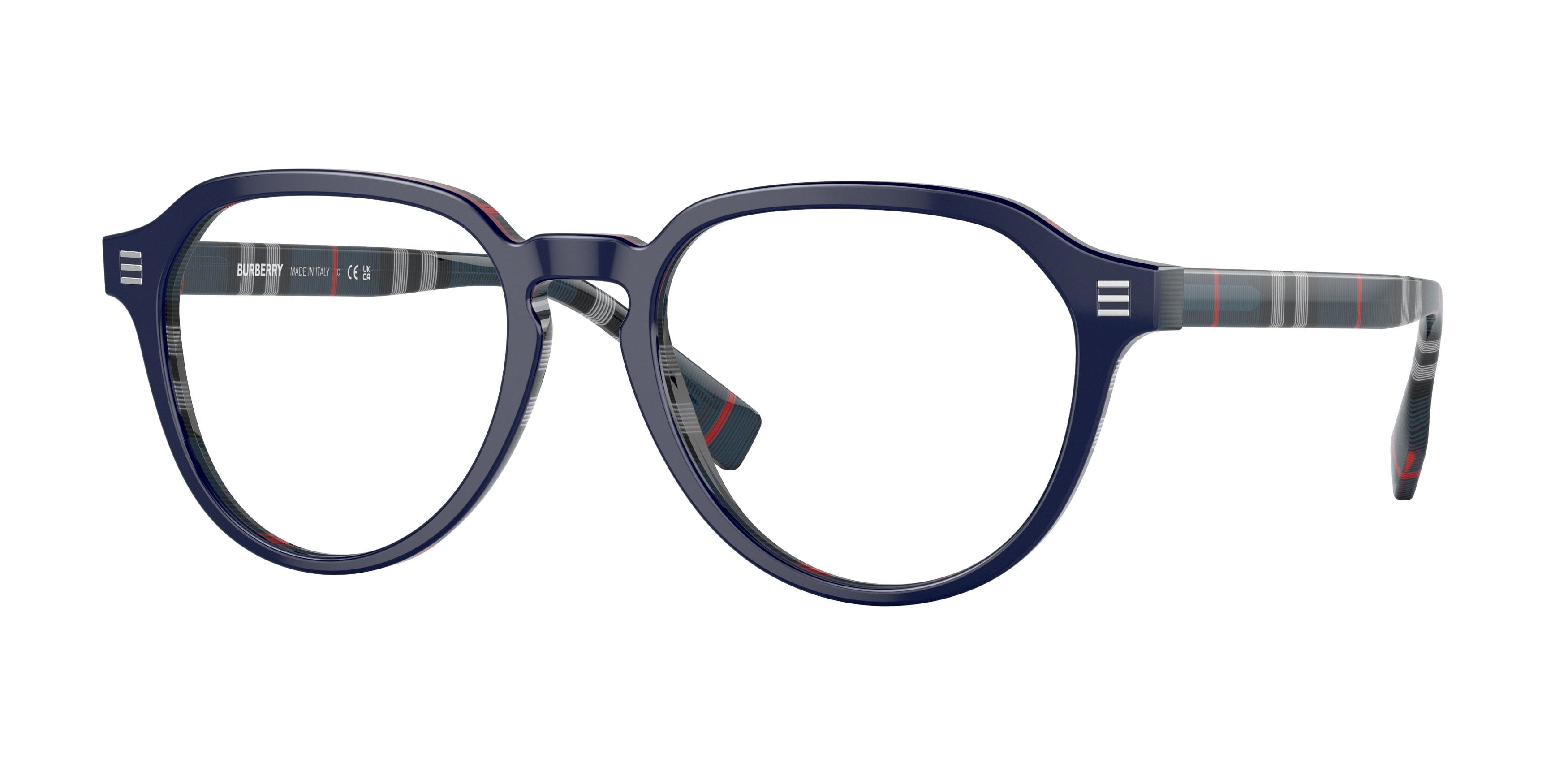 Burberry ARCHIE BE2368 Phantos Eyeglasses  3956-Top Blue On Navy Check 54-150-19 - Color Map Blue