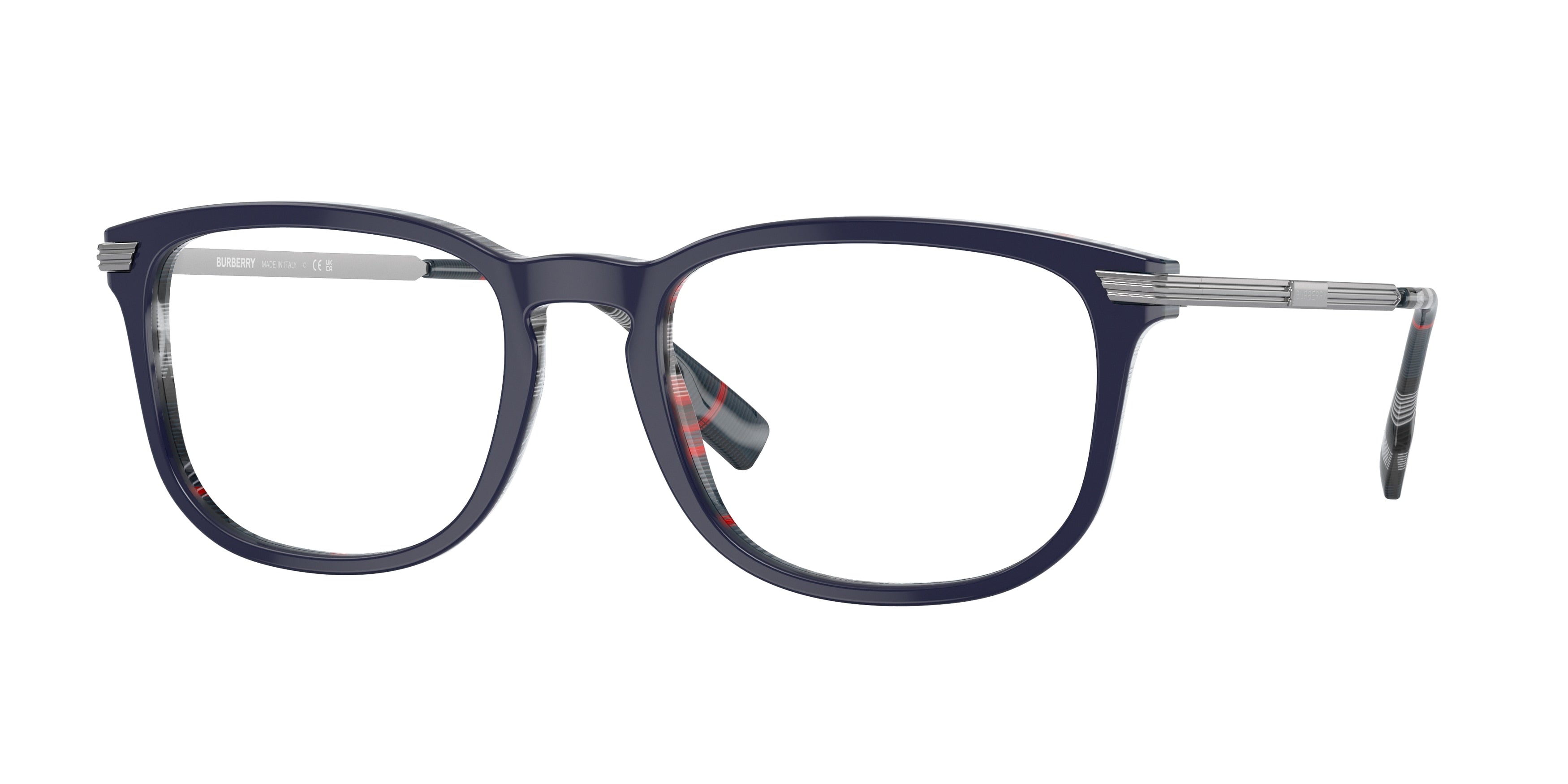 Burberry CEDRIC BE2369F Rectangle Eyeglasses  3956-Top Blue On Navy Check 56-150-20 - Color Map Blue