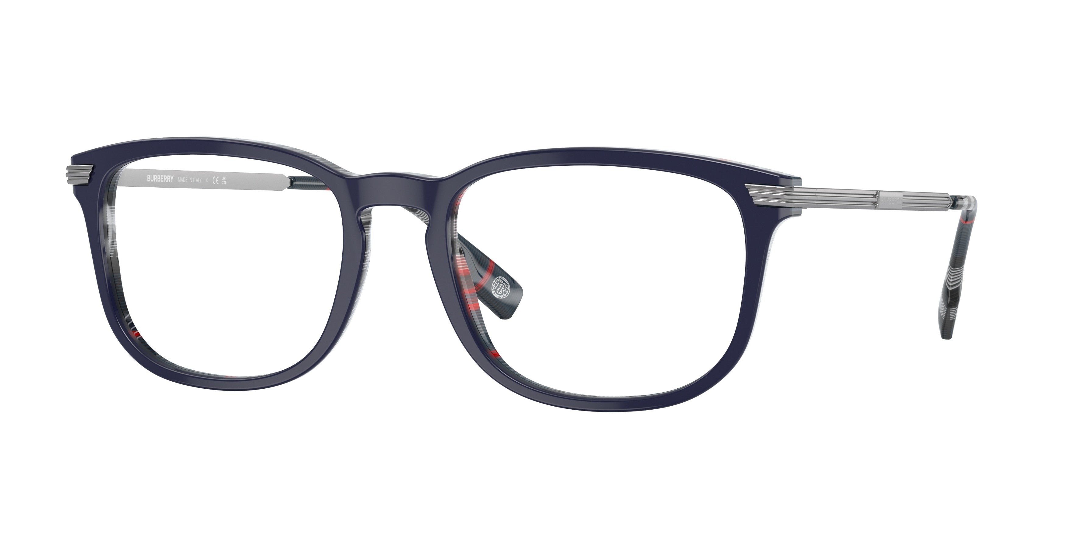 Burberry CEDRIC BE2369 Rectangle Eyeglasses  3956-Top Blue On Navy Check 56-150-20 - Color Map Blue