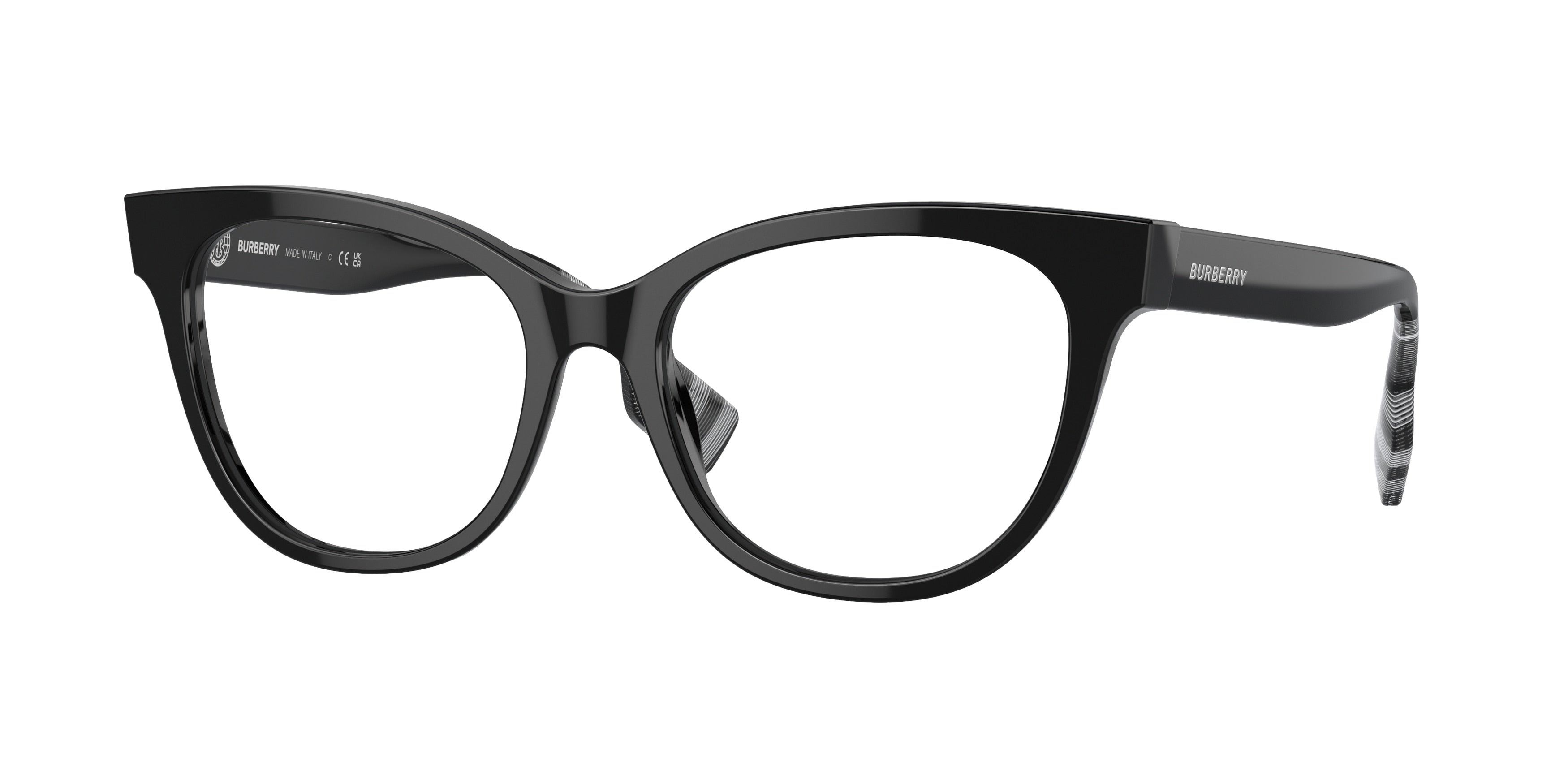 Burberry EVELYN BE2375F Cat Eye Eyeglasses  3001-Black 53-140-17 - Color Map Black