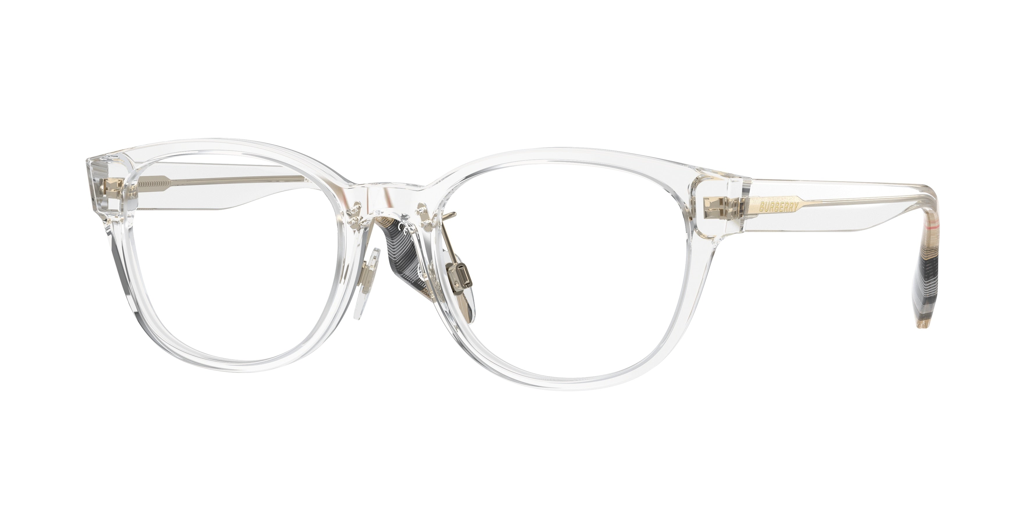 Burberry PEYTON BE2381D Square Eyeglasses  3024-Transparent 51-140-19 - Color Map Transparent