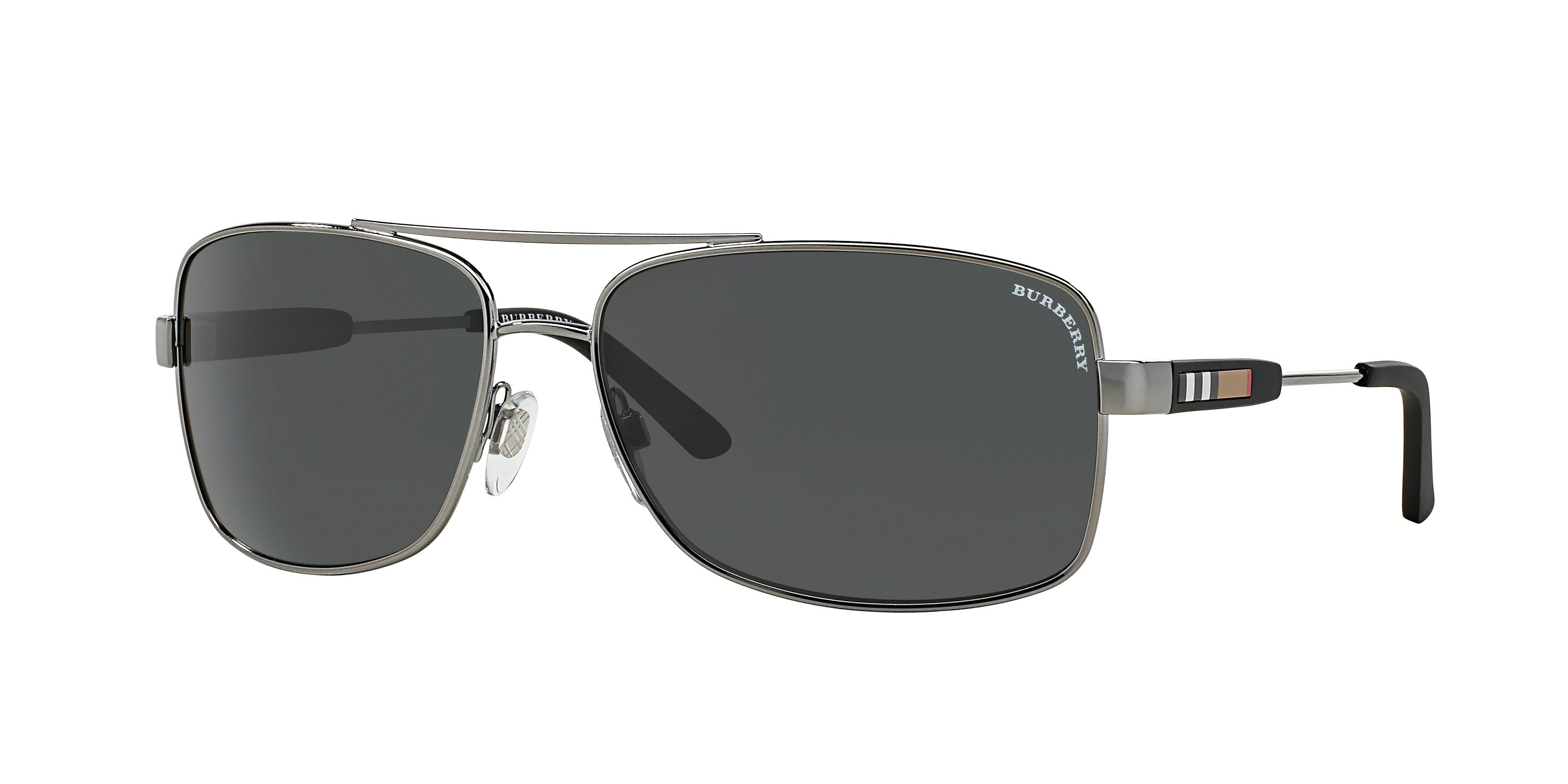 Burberry BE3074 Rectangle Sunglasses  100387-Gunmetal 63-135-15 - Color Map Grey