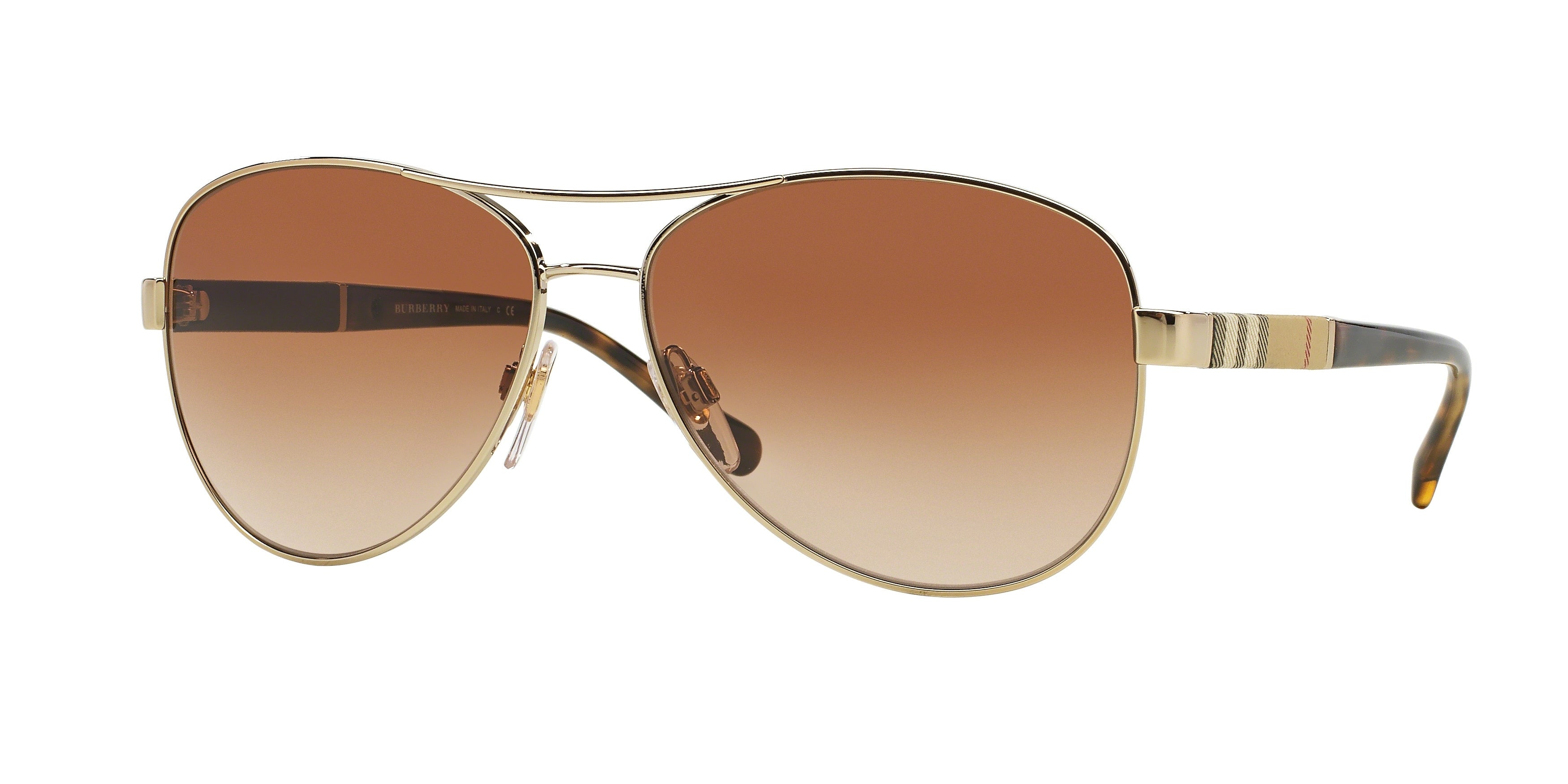 Burberry BE3080 Pilot Sunglasses  114513-Light Gold 59-135-14 - Color Map Gold