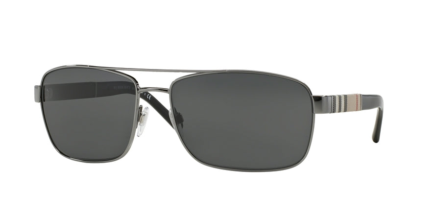 Burberry BE3081 Rectangle Sunglasses  100387-GUNMETAL 63-16-135 - Color Map gunmetal