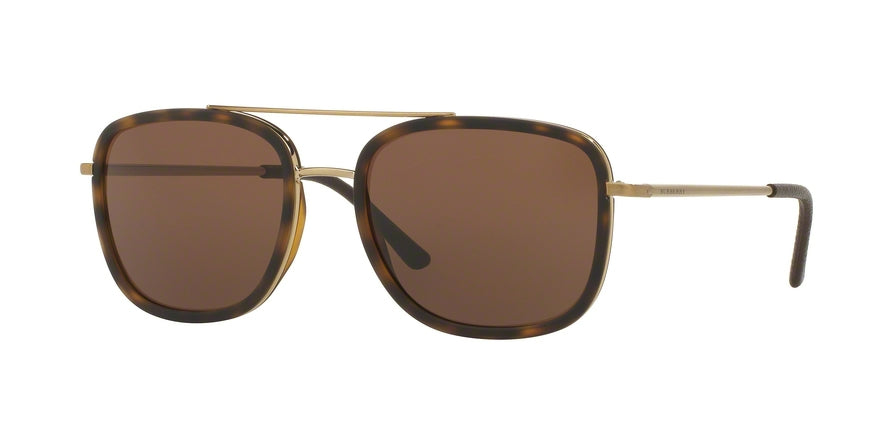 Burberry BE3085Q Square Sunglasses  11675W-BRUSHED LIGHT GOLD 54-18-145 - Color Map gold