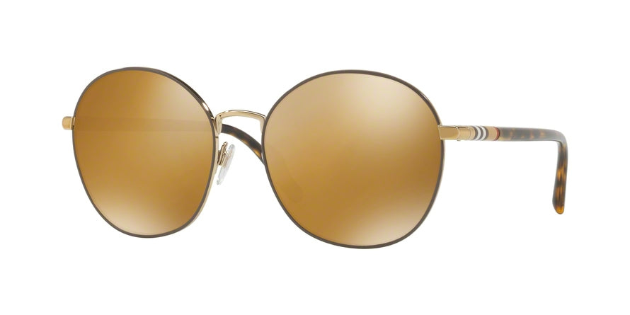 Burberry BE3094 Round Sunglasses  11452O-LIGHT GOLD 56-17-140 - Color Map gold