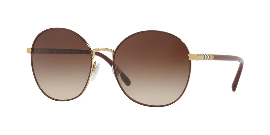Burberry BE3094 Round Sunglasses  125613-LIGHT GOLD 56-17-140 - Color Map gold