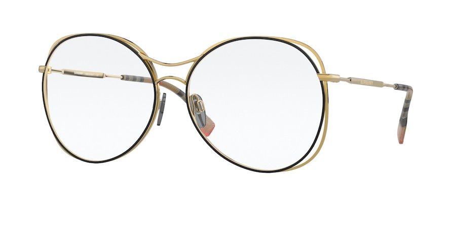 Burberry BE3105 Round Sunglasses  10171W-GOLD/BLACK 60-15-145 - Color Map black