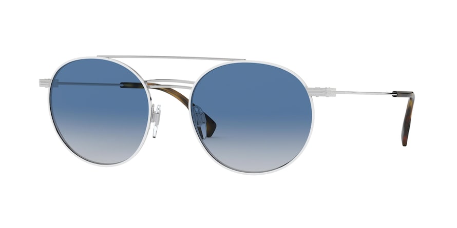 Burberry BE3109 Round Sunglasses  10054L-SILVER/MATTE WHITE 53-19-145 - Color Map white