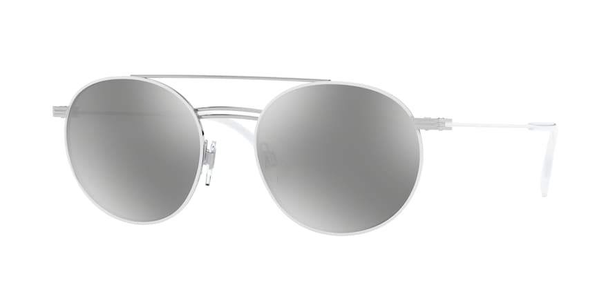Burberry BE3109 Round Sunglasses  12946G-SILVER/MATTE WHITE 53-19-145 - Color Map white