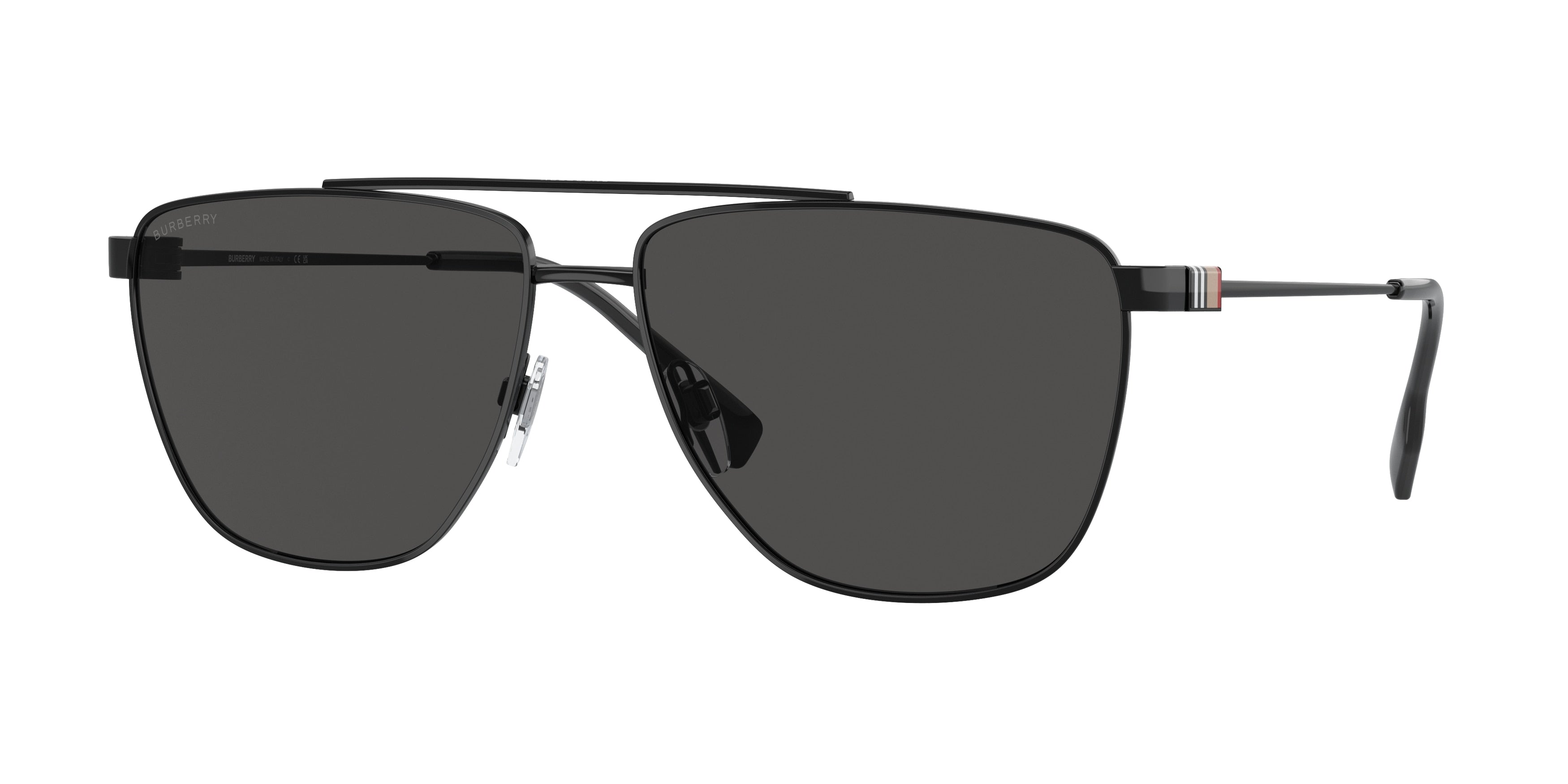 Burberry BLAINE BE3141 Pilot Sunglasses  100187-Black 61-145-15 - Color Map Black