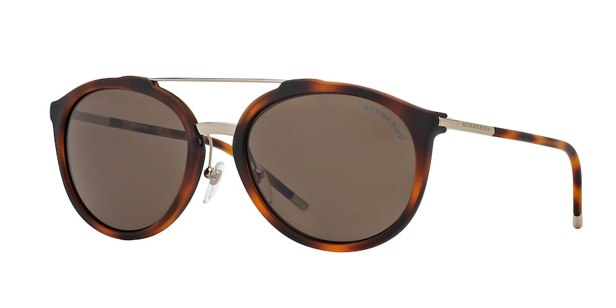 Burberry BE4177 Round Sunglasses  345373-MATTE LIGHT HAVANA 56-19-140 - Color Map havana