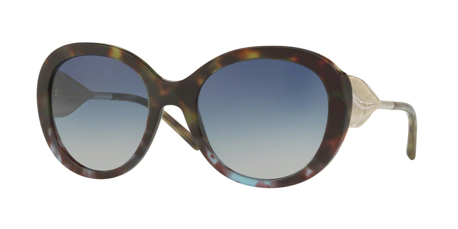 Burberry BE4191 Round Sunglasses  36654L-GREEN HAVANA/BLUE HAVANA 57-21-135 - Color Map green