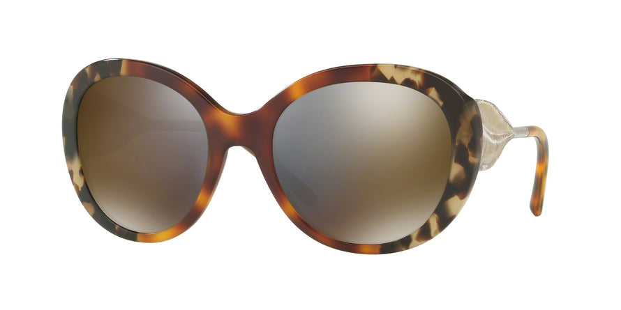 Burberry BE4191 Round Sunglasses  36674T-HAVANA GREY/BROWN/GREY 57-21-135 - Color Map grey