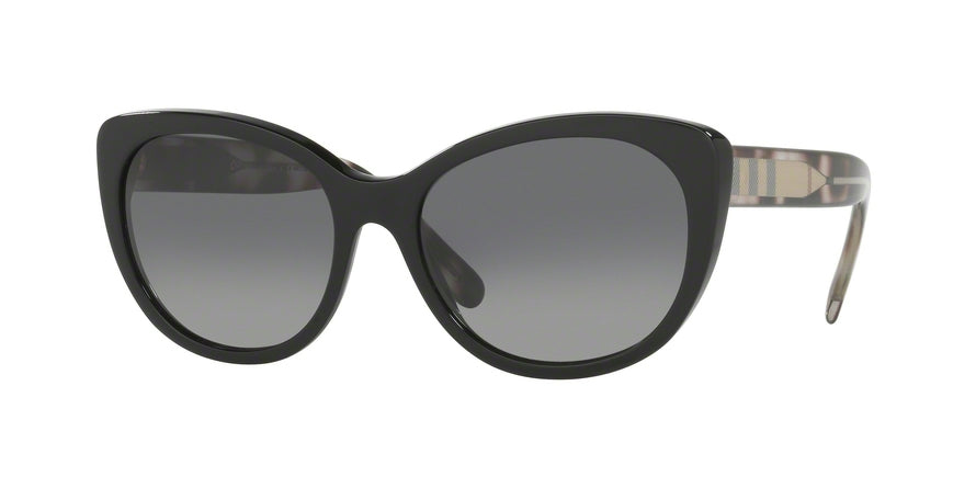 Burberry BE4224 Cat Eye Sunglasses  3001T3-BLACK 56-17-140 - Color Map black