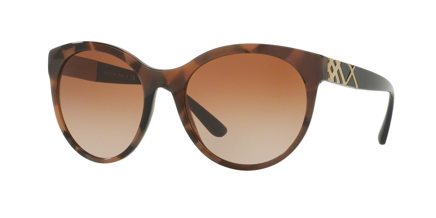 Burberry BE4236 Round Sunglasses  362313-SPOTTED BROWN 56-19-140 - Color Map brown