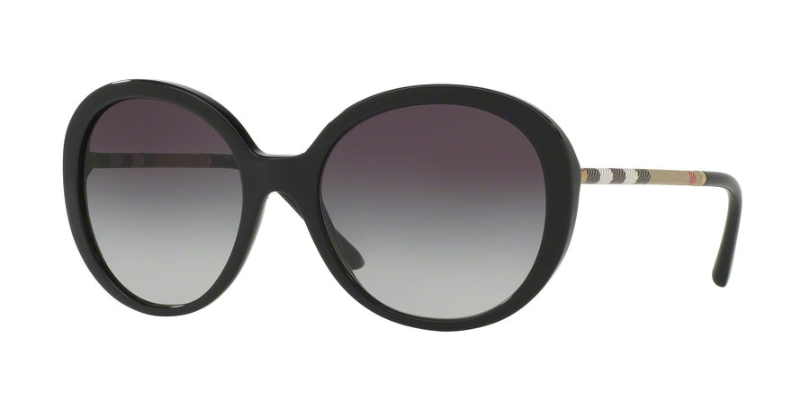 Burberry BE4239QF Round Sunglasses  30018G-BLACK 57-19-140 - Color Map black