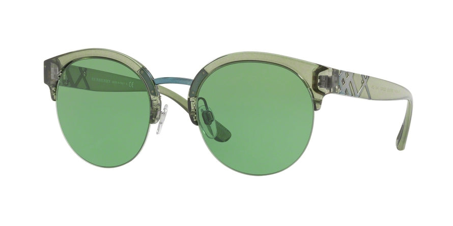 Burberry BE4241 Round Sunglasses  3673/2-GREEN 52-22-140 - Color Map green