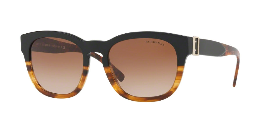 Burberry BE4258F Square Sunglasses  367913-BLACK/HAVANA 56-19-140 - Color Map black