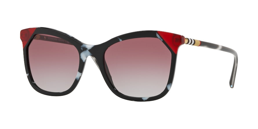 Burberry BE4263 Square Sunglasses  370990-BLACK/TORTOISE WHITE/RED 54-19-140 - Color Map black