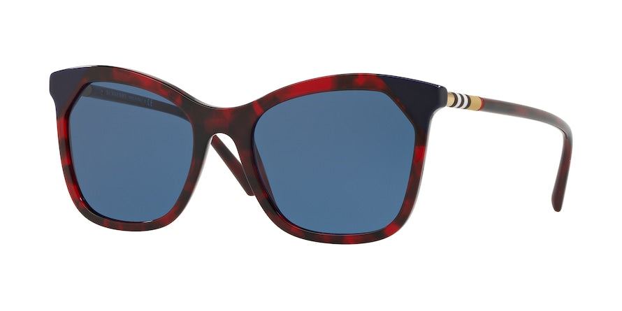 Burberry BE4263 Square Sunglasses  371180-RED HAVANA/BLUE 54-19-140 - Color Map red