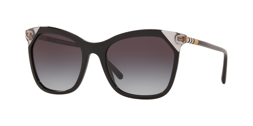 Burberry BE4263 Square Sunglasses  38458G-BLACK/TRANSPARENT GREY 54-19-140 - Color Map black