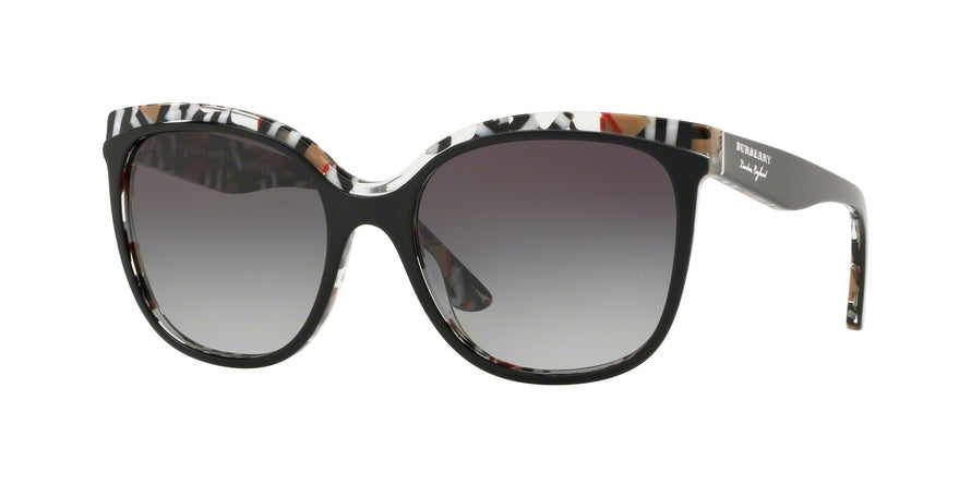 Burberry BE4270F Butterfly Sunglasses  37298G-TOP BLACK ON CHECK 55-18-140 - Color Map black