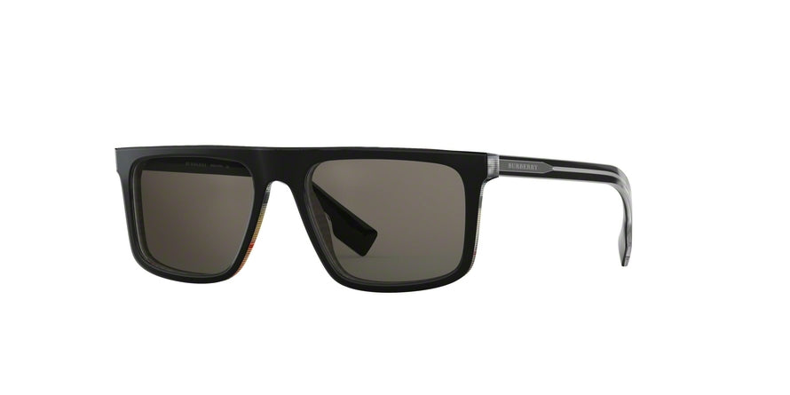 Burberry BE4276 Square Sunglasses  3764/3-TOP BLACK ON VINTAGE CHECK 55-18-145 - Color Map black