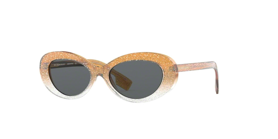 Burberry BE4278F Oval Sunglasses  376587-TOP GLITTER ON GRADIENT ORANGE 54-18-140 - Color Map orange