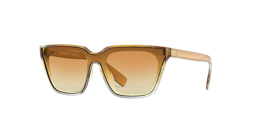 Burberry BE4279 Square Sunglasses  37672L-GLITTER TRANSP TOP GRAD YELLOW 40-140-140 - Color Map clear