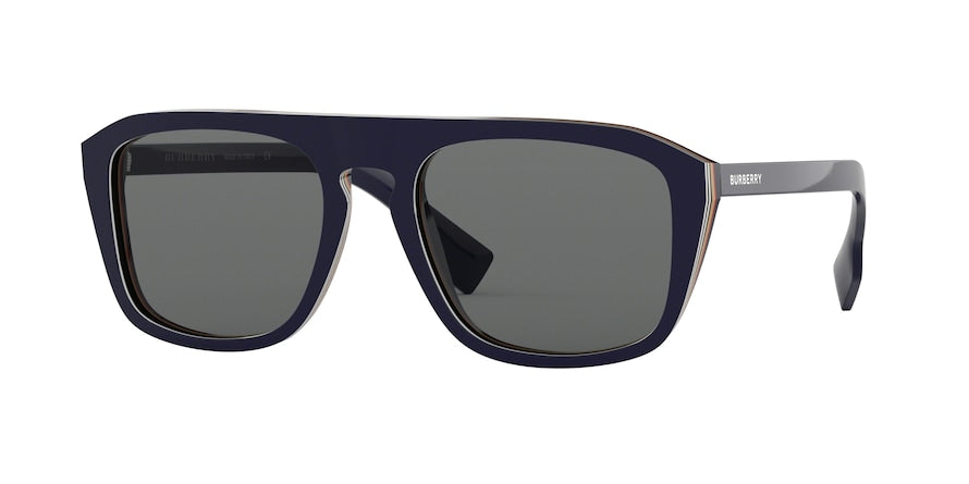 Burberry BE4286 Square Sunglasses  379987-CHECK MULTILAYER BLUE 55-19-145 - Color Map blue