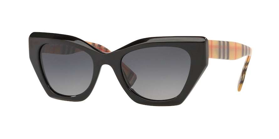 Burberry CRESSY BE4299 Butterfly Sunglasses  3757T3-BLACK 52-20-140 - Color Map black