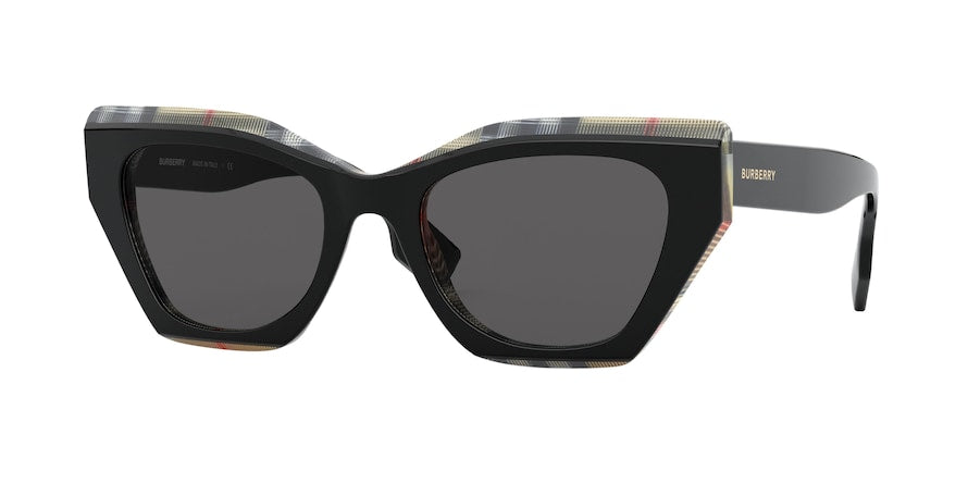 Burberry CRESSY BE4299 Butterfly Sunglasses  382887-TOP BLACK ON VINTAGE CHECK 52-20-140 - Color Map black