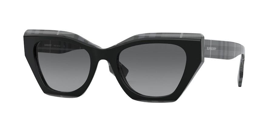 Burberry CRESSY BE4299 Butterfly Sunglasses  382911-TOP BLACK ON CHARCOAL CHECK 52-20-140 - Color Map black