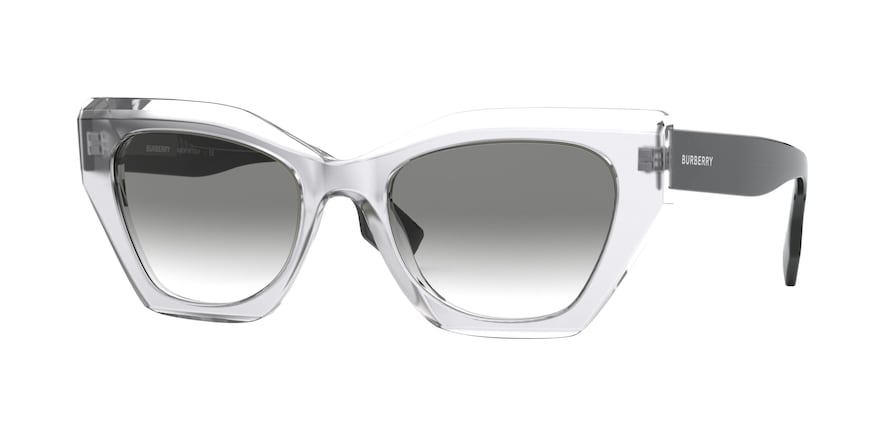 Burberry CRESSY BE4299 Butterfly Sunglasses  38318E-TOP GREY ON TRANSPARENT 52-20-140 - Color Map grey