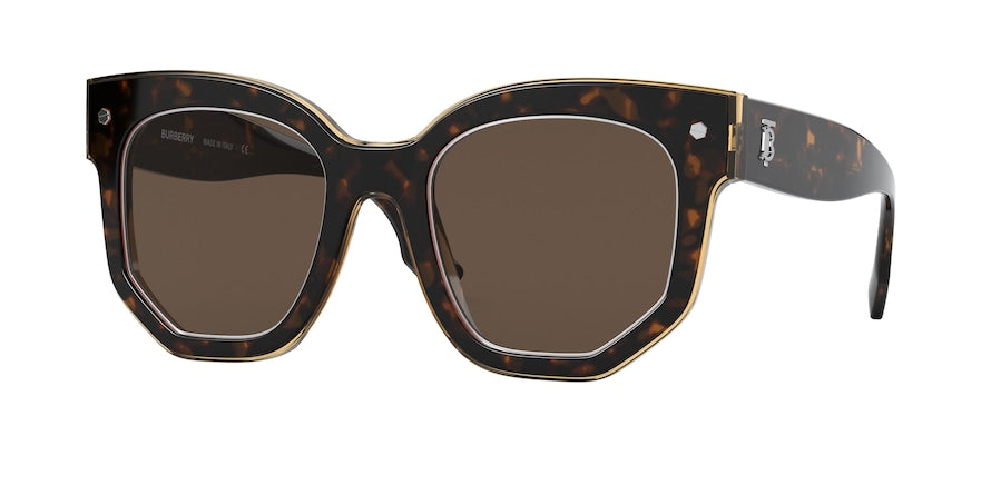 Burberry BE4307F Irregular Sunglasses  366073-TOP HAVANA ON TRANSP BROWN 50-22-140 - Color Map havana