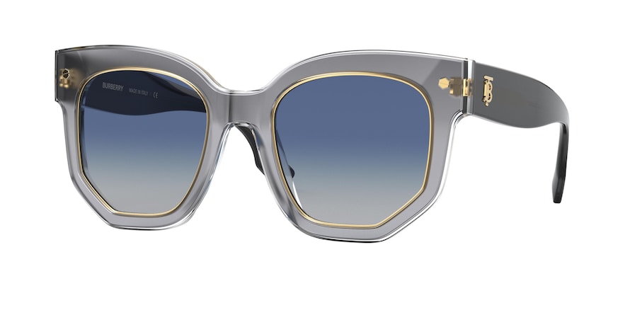 Burberry BE4307F Irregular Sunglasses  38314L-TOP GREY ON TRANSPARENT 50-22-140 - Color Map grey