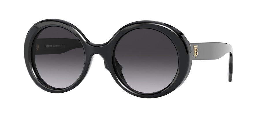 Burberry BE4314 Round Sunglasses  30018G-BLACK 52-22-140 - Color Map black