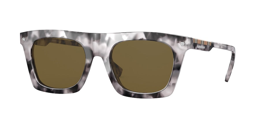 Burberry CAMRON BE4318 Rectangle Sunglasses  389473-GREY HAVANA 51-19-150 - Color Map grey