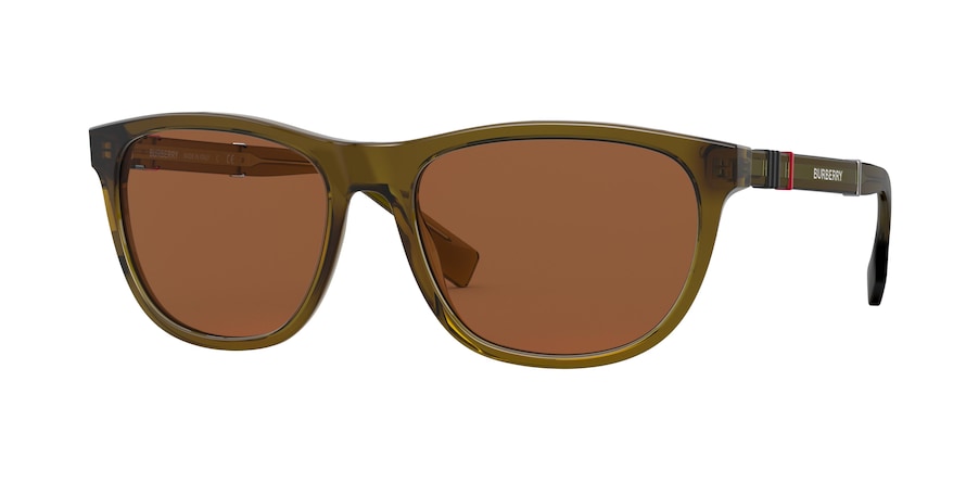 Burberry BE4319 Rectangle Sunglasses  335673-TRANSPARENT OLIVE 58-18-145 - Color Map green