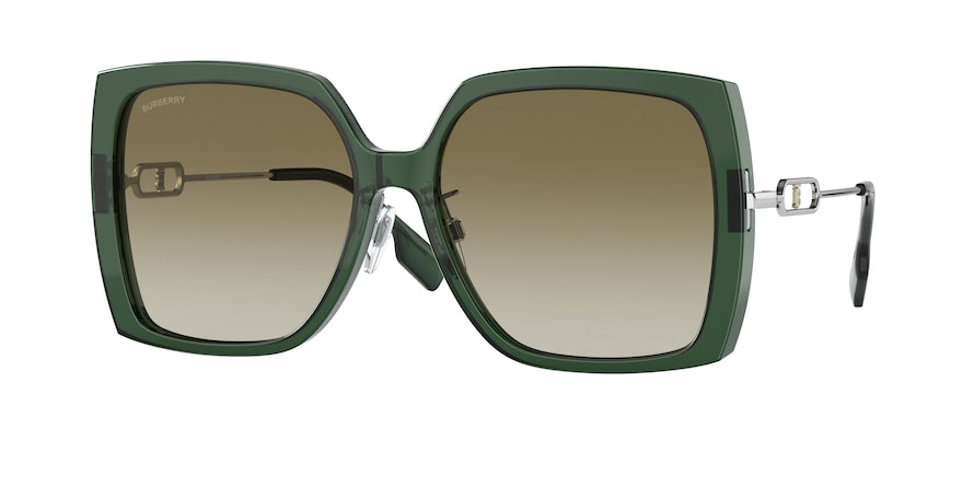 Burberry LUNA BE4332F Square Sunglasses  37818E-GREEN 57-16-140 - Color Map green