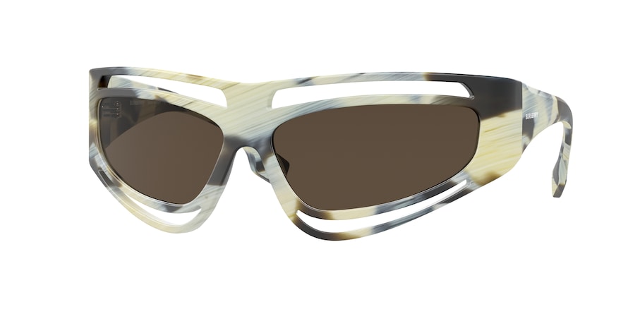 Burberry ELIOT BE4342 Irregular Sunglasses  393773-BROWN/BEIGE HORN 65-14-120 - Color Map brown