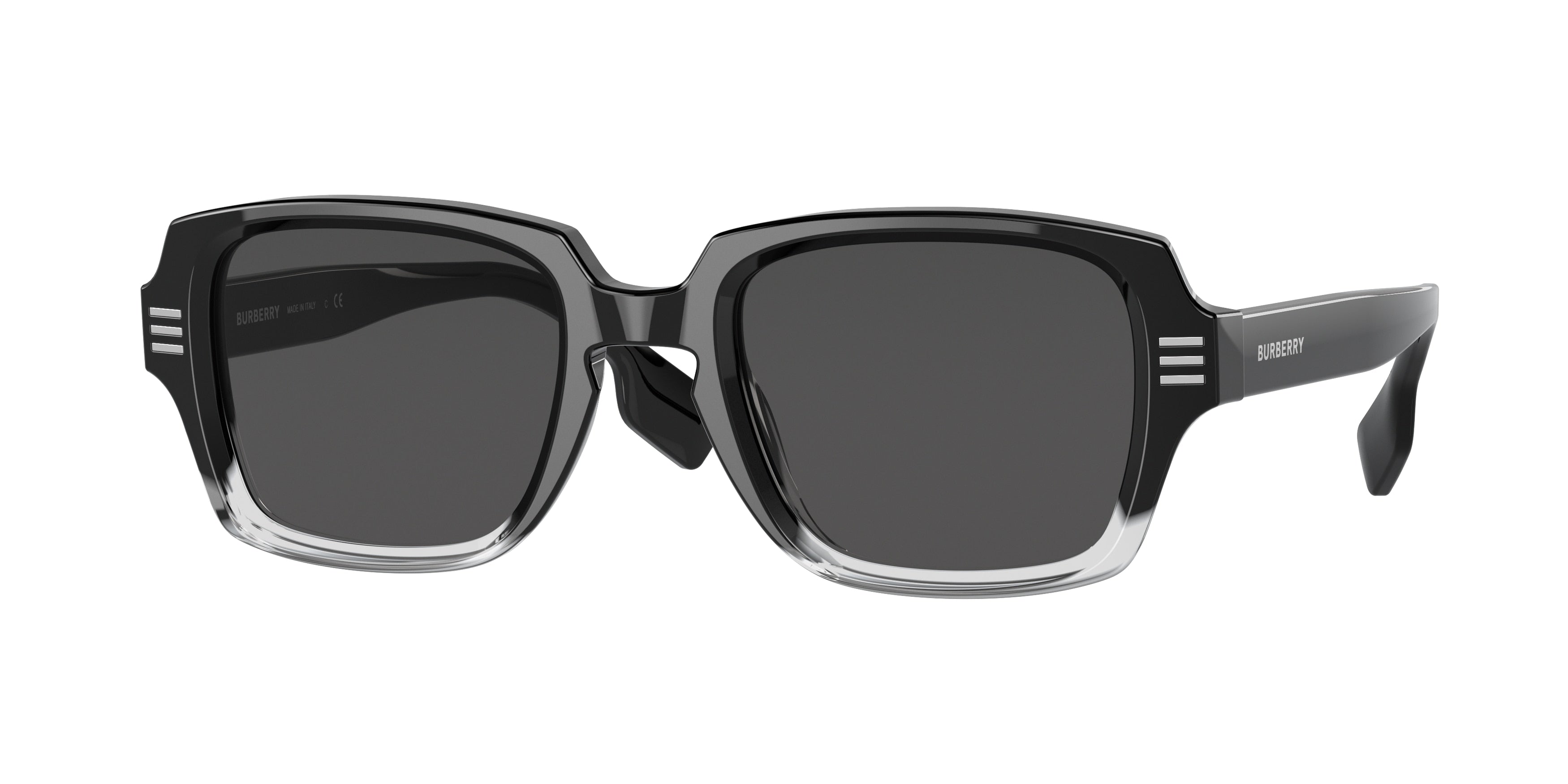 Burberry ELDON BE4349F Rectangle Sunglasses  394887-Black 50-145-22 - Color Map Black