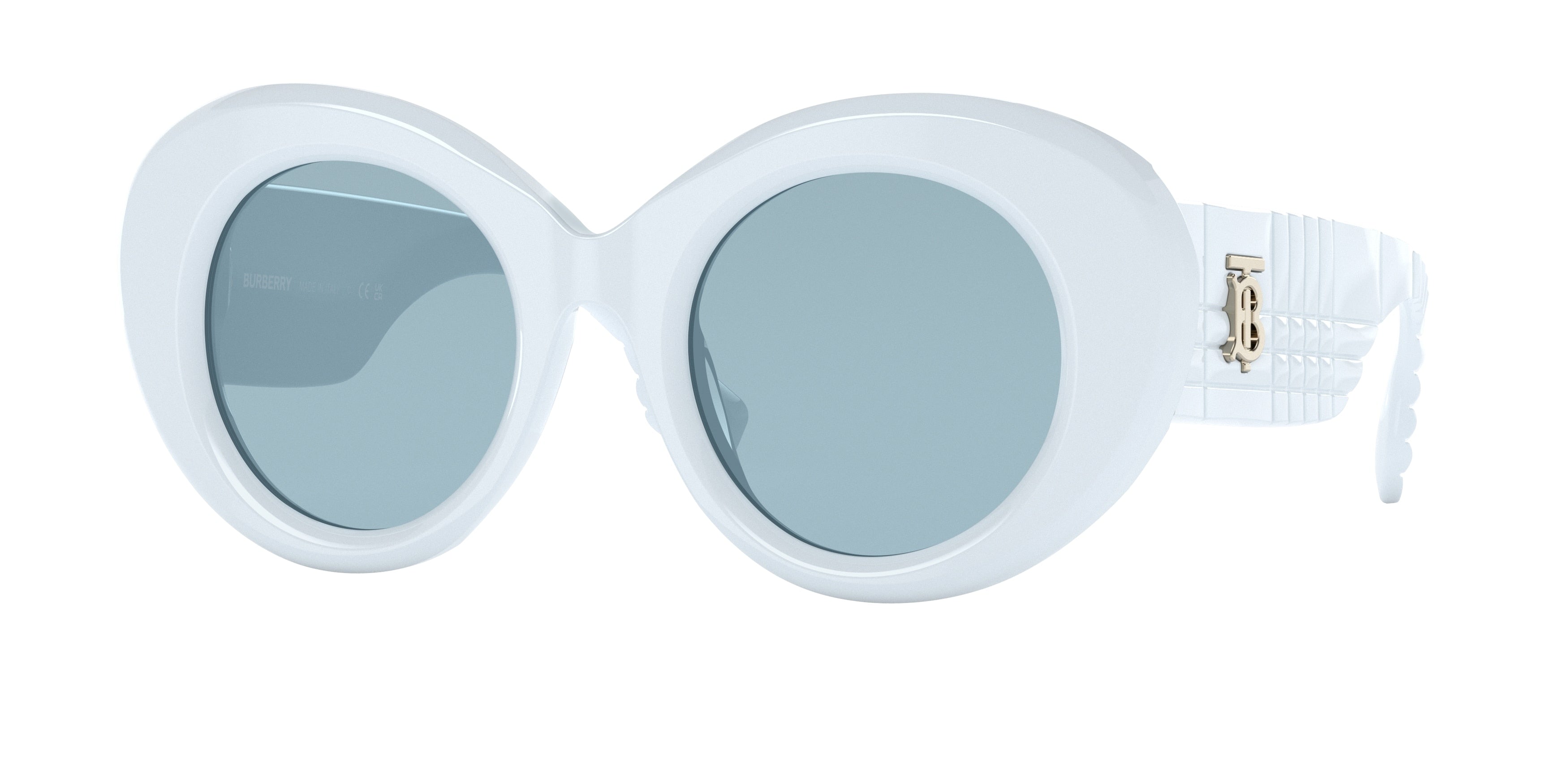Burberry MARGOT BE4370U Round Sunglasses  402880-Azure 49-140-22 - Color Map Blue