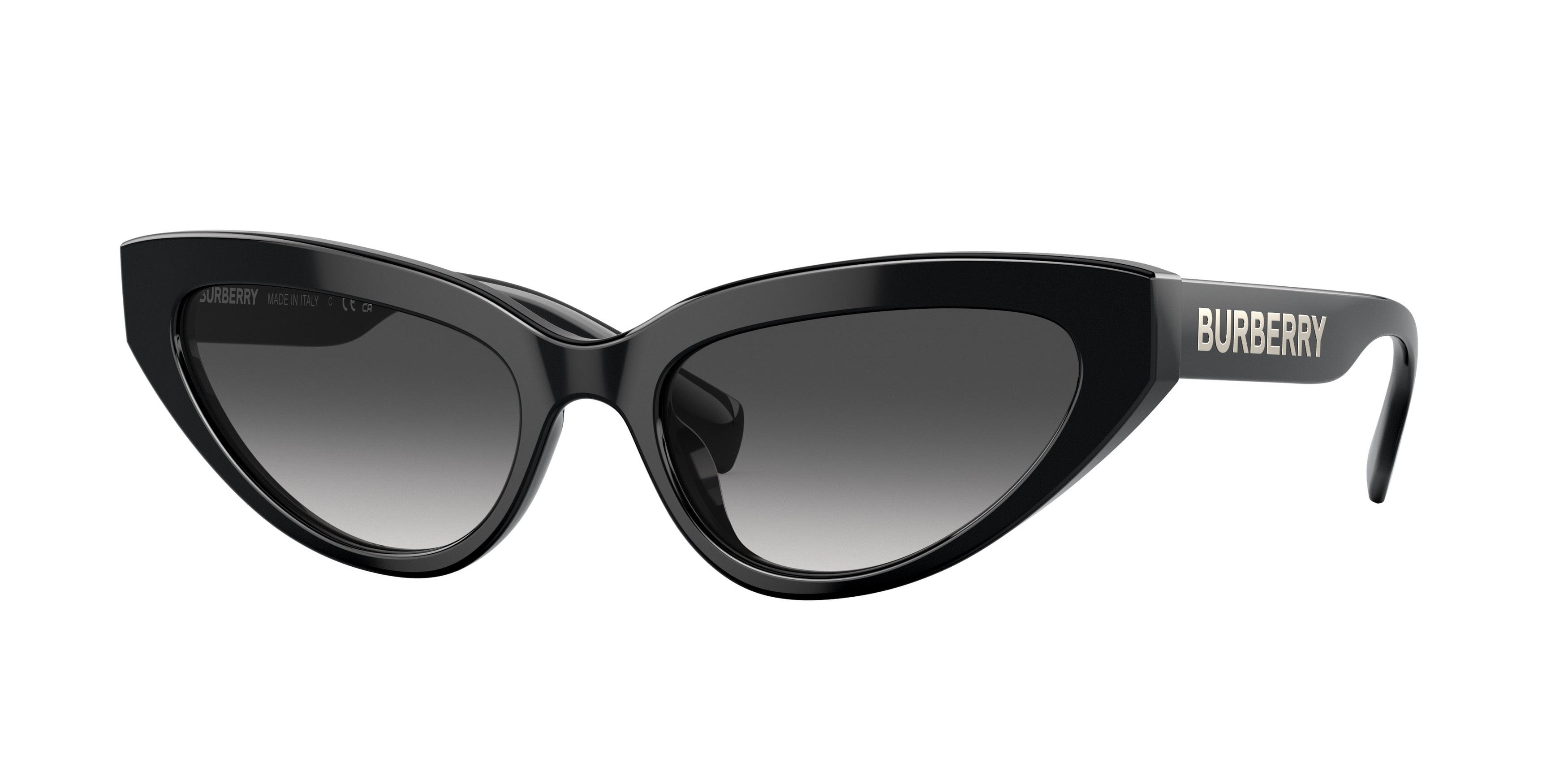 Burberry DEBBIE BE4373U Cat Eye Sunglasses  30018G-Black 54-140-18 - Color Map Black