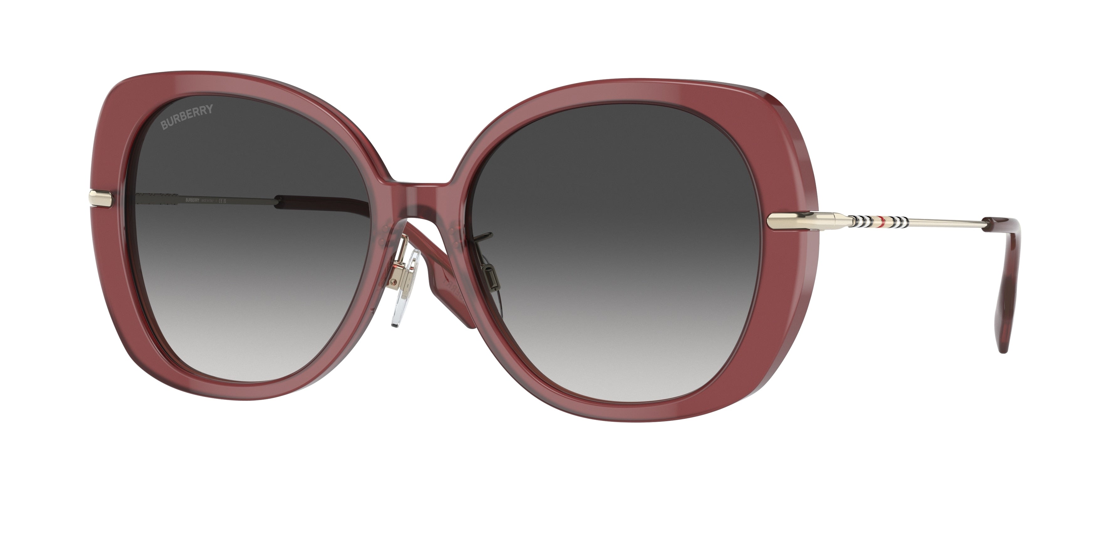 Burberry EUGENIE BE4374F Square Sunglasses  40228G-Bordeaux 55-140-17 - Color Map Red