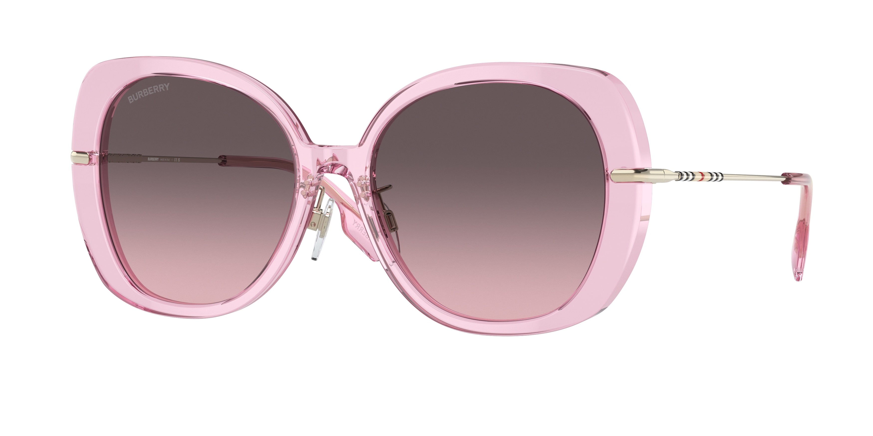 Burberry EUGENIE BE4374F Square Sunglasses  40245M-Pink 55-140-17 - Color Map Pink