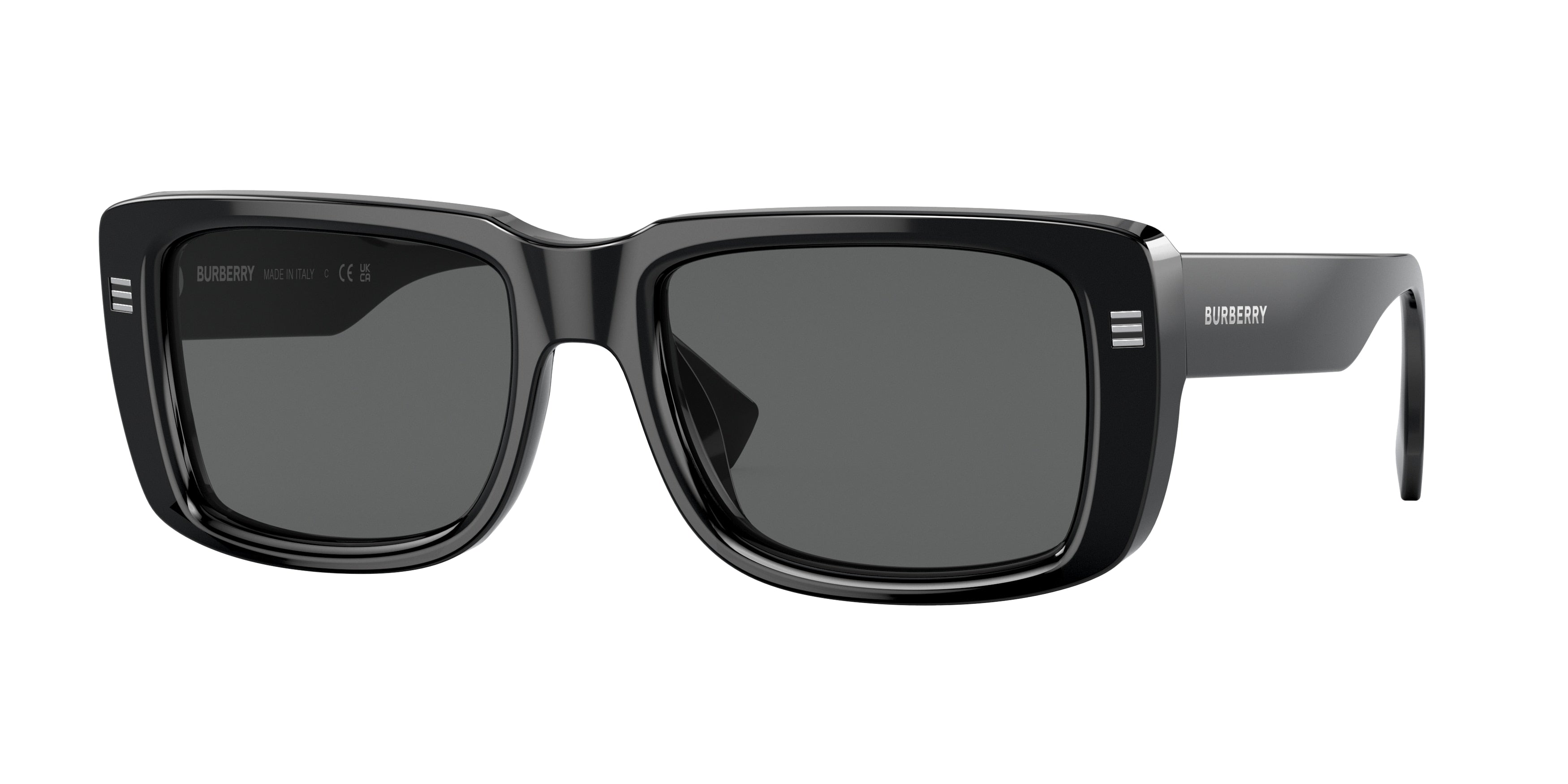 Burberry JARVIS BE4376U Rectangle Sunglasses  300187-Black 55-150-19 - Color Map Black