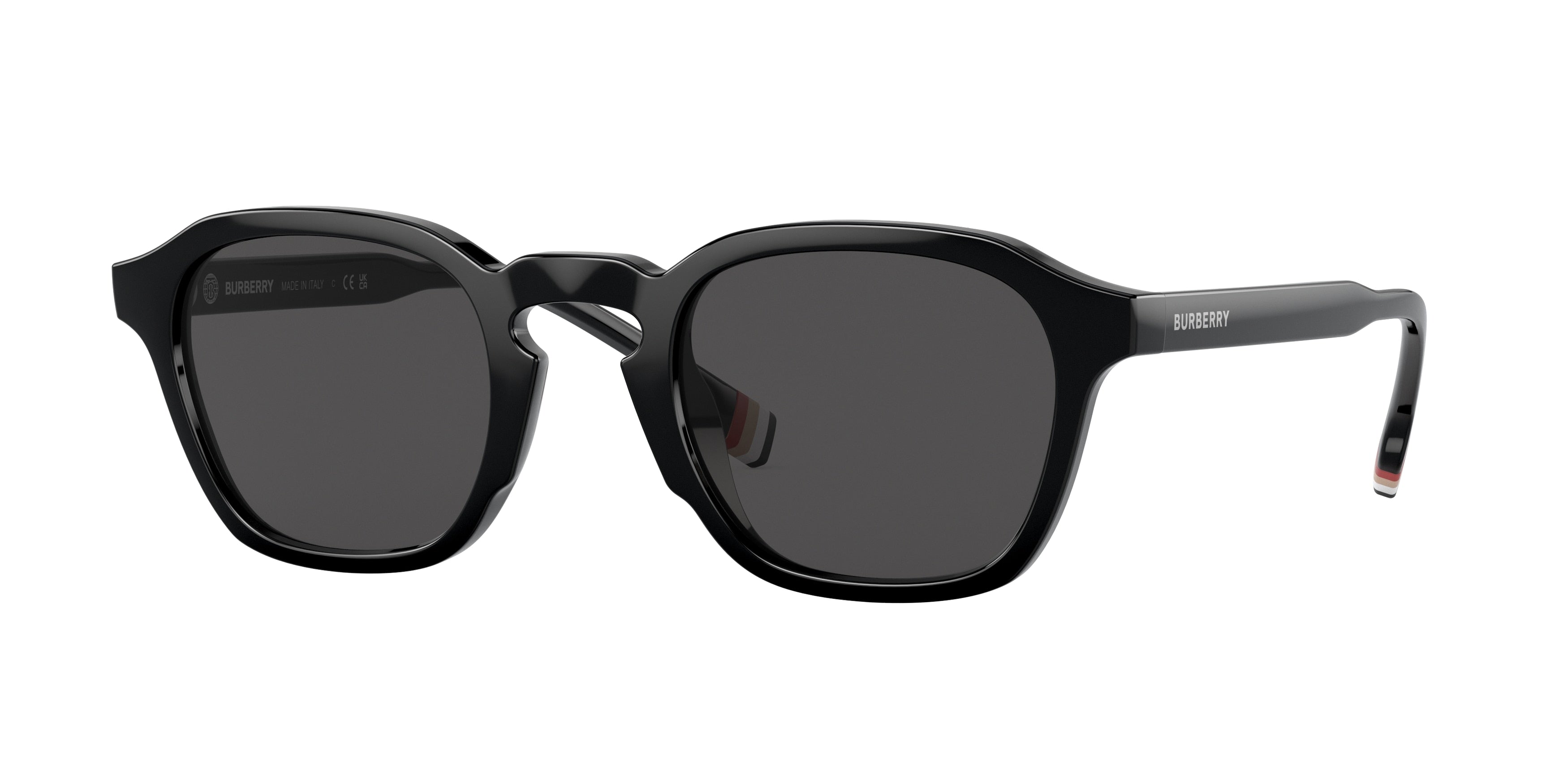 Burberry PERCY BE4378U Irregular Sunglasses  300187-Black 49-150-24 - Color Map Black