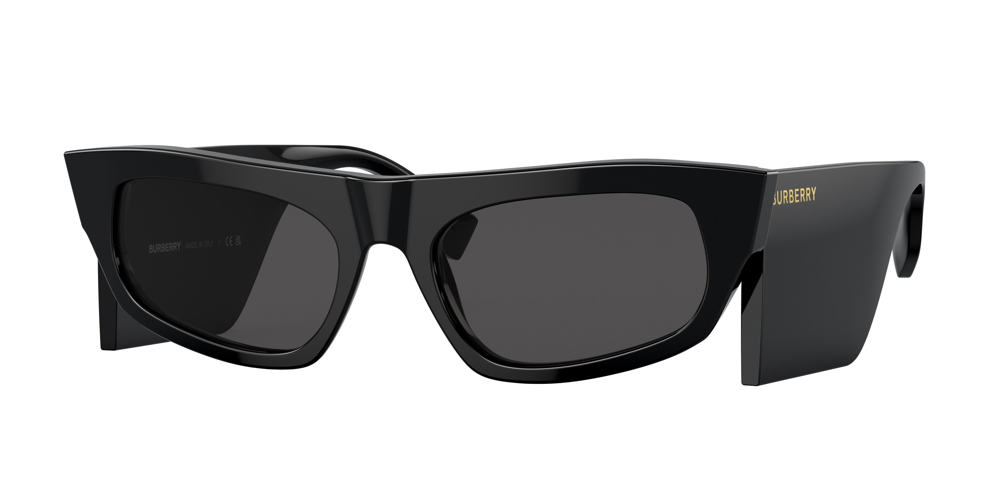 Burberry PALMER BE4385 Irregular Sunglasses  300187-Black 55-140-19 - Color Map Black